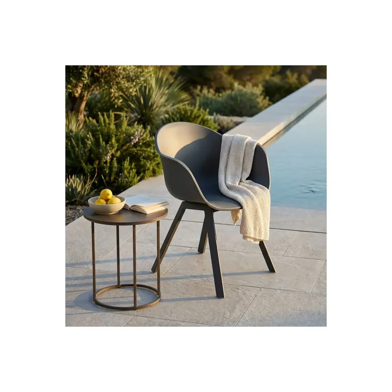 Poltroncina con braccioli in polipropilene antracite - Maui Bestseller