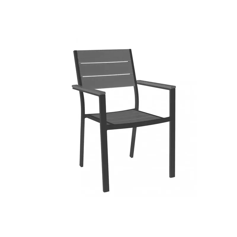 Sedia giardino impilabile in alluminio antracite Cervia Merkproduct