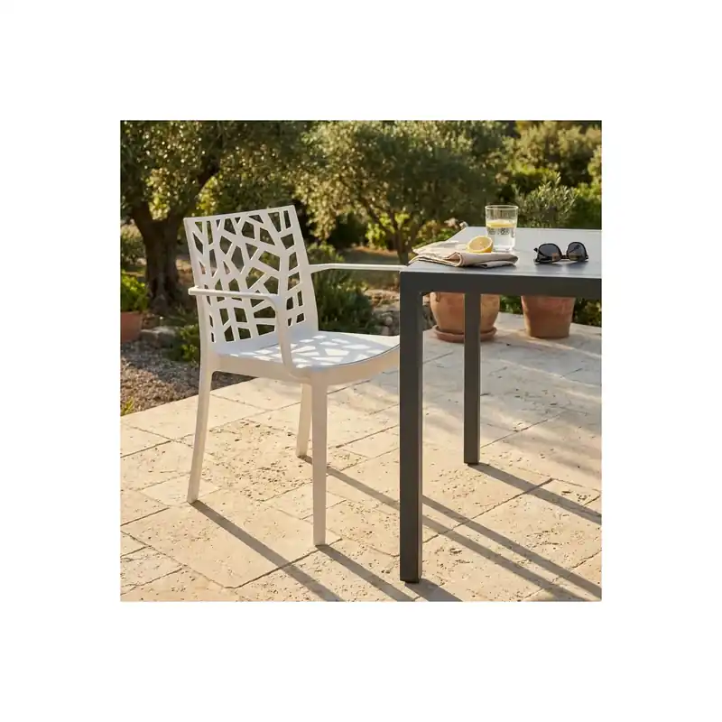 Sedia da giardino impilabile bianca Matrix Finale Uitverkoop