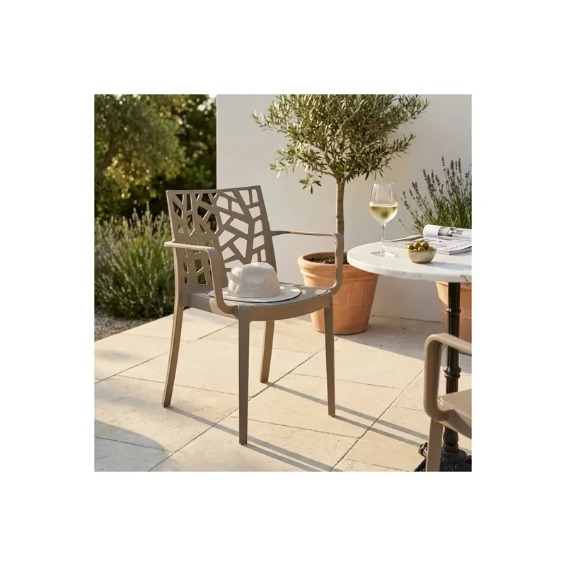Sedia da giardino impilabile taupe Matrix Voordeelprijs