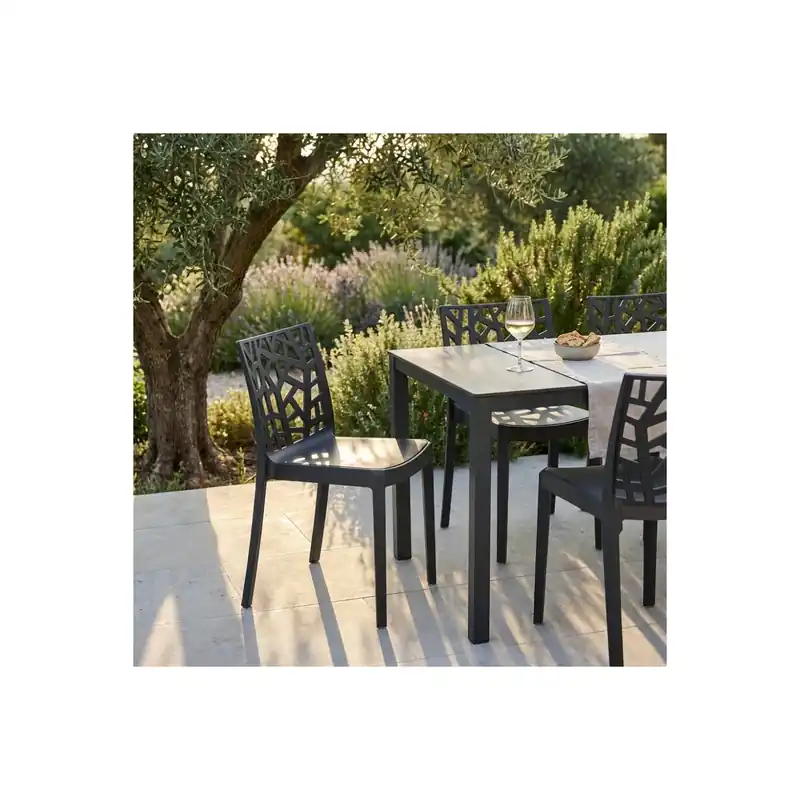 Sedia da giardino impilabile nera Matrix Meest Verkocht