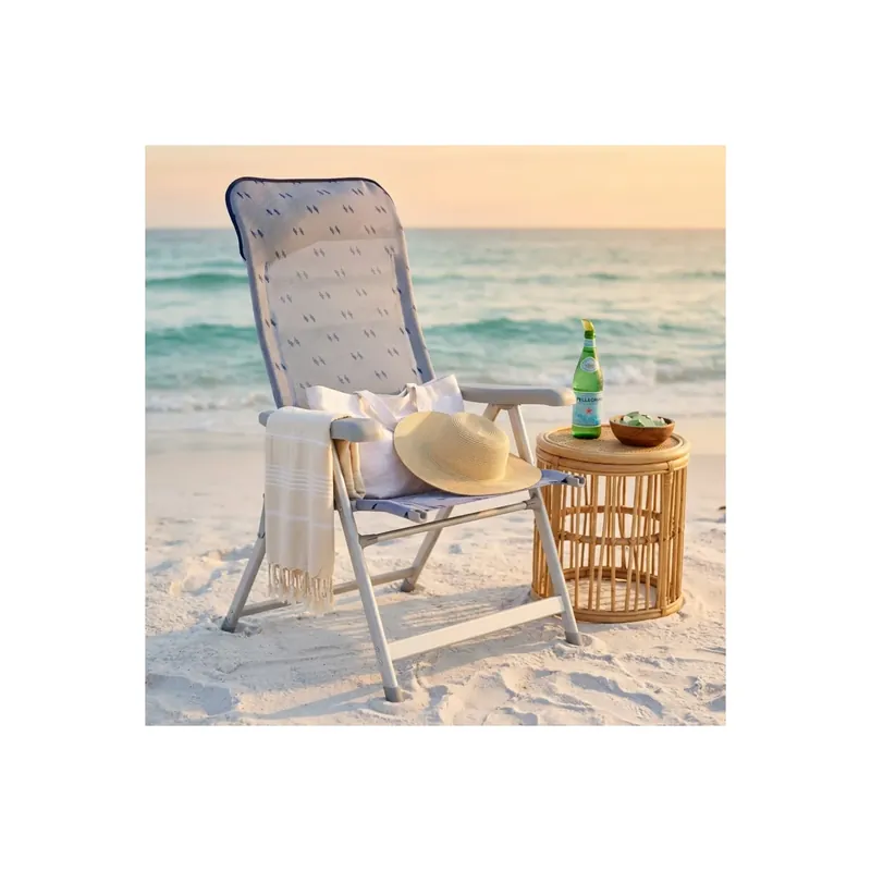 Express Levering Spiaggina da mare in Textilene Pieghevole Azzurro 77x63x118cm - Ischia