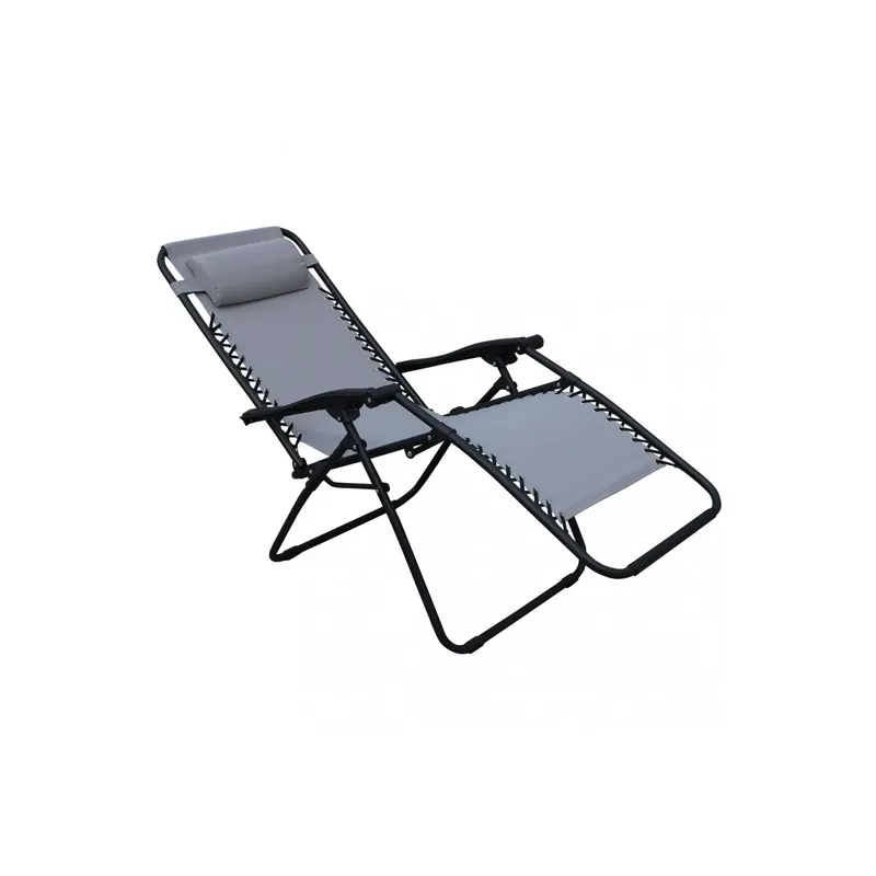 Shop Nu Sdraio Comfort Con Struttura Nera E Textilene Grigio Chiaro 88x65x110cm