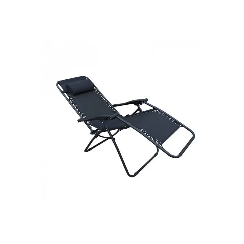 Snelle Levering Sdraio Comfort Con Struttura Nera E Textilene Nero 88x65x110cm