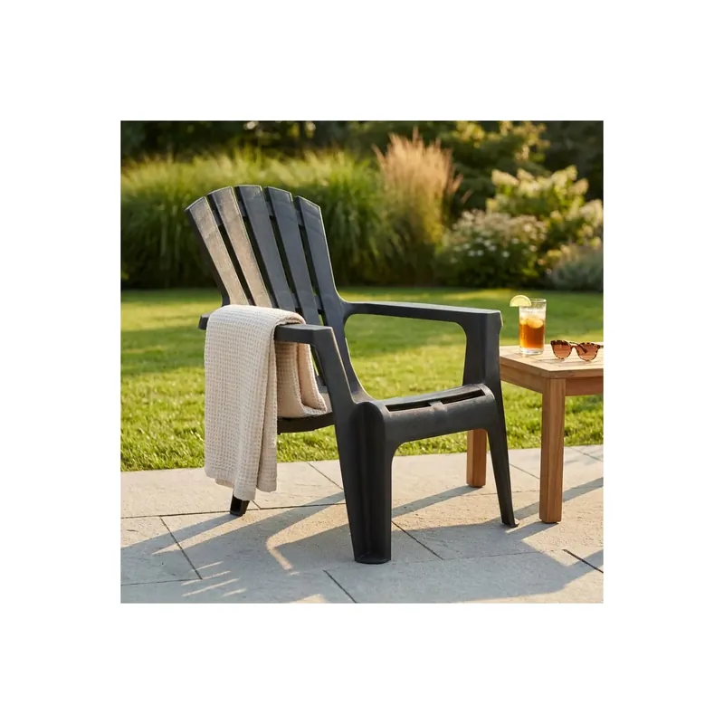 Hete Deal Poltrona da giardino con braccioli Nera 73x80x88cm Maryland