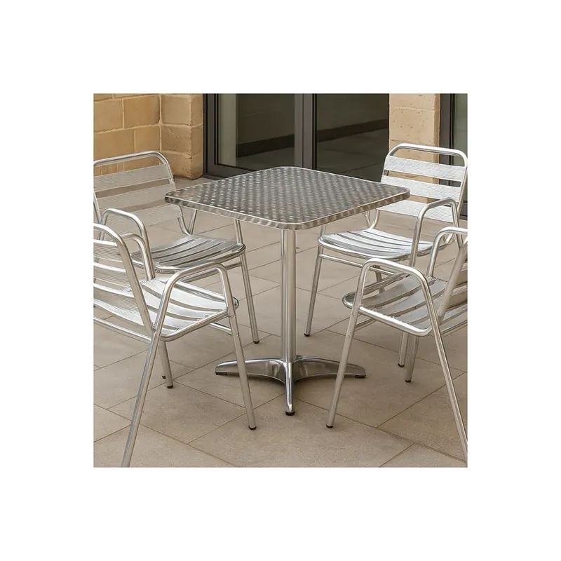 Shop Nu Tavolino con piano in acciaio 70x70 cm idrorepellente - Grigio