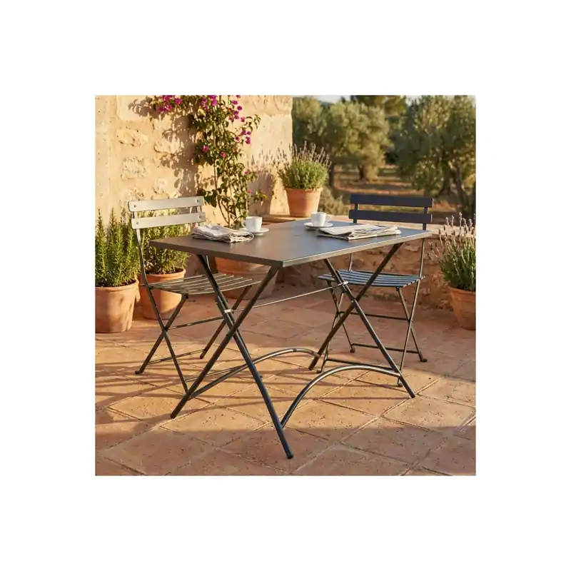 Tavolo pieghevole in metallo 110x70cm - Antracite Bristol Must-Have
