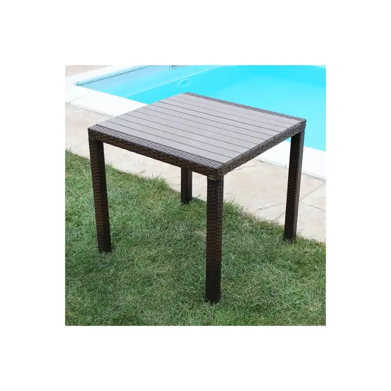 Tavolo da esterno piccolo 80x80 - Marrone Minorca Beperkt Aanbod