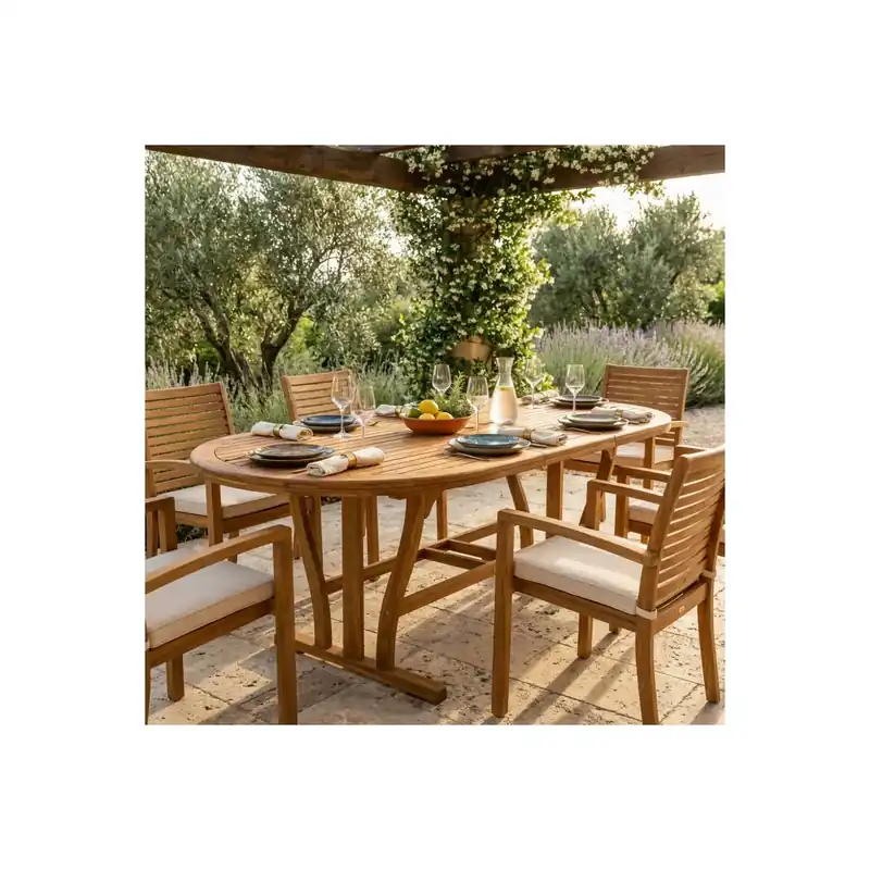 Voordeelprijs Tavolo in legno allungabile ovale 180/240x100 Double - Marrone