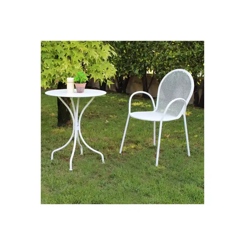 Tavolino tondo diametro 60 cm bianco - Bristol Superprijs