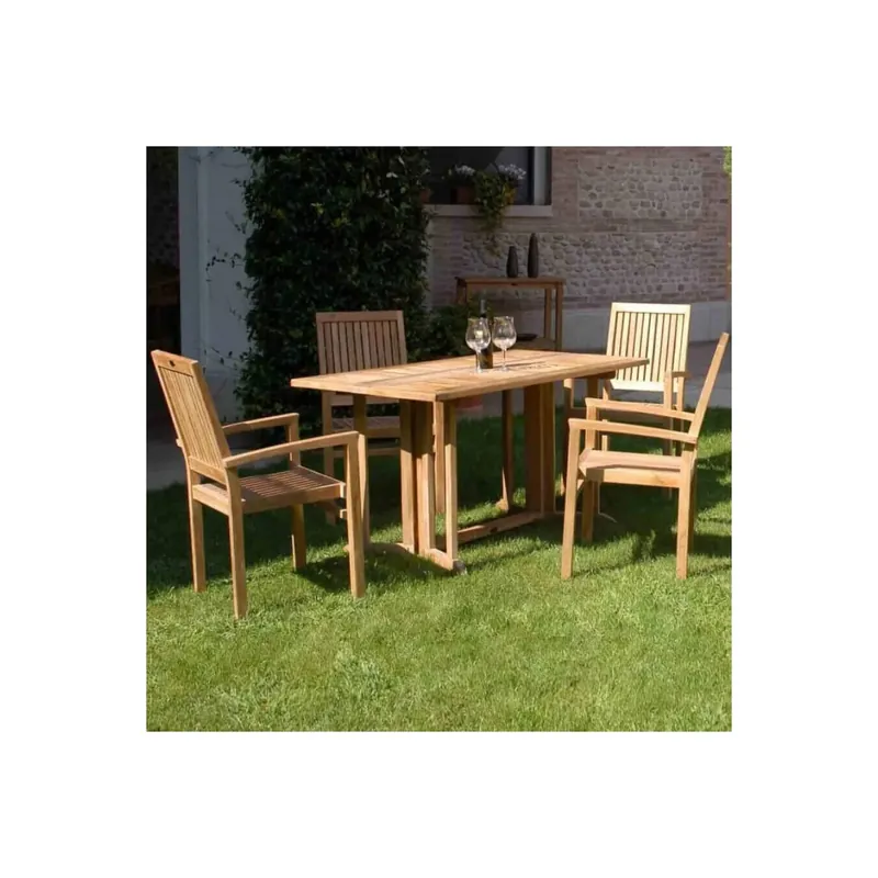 Laatste Kans Tavolo da esterno Pieghevole in legno Teak 150x80 Consolle