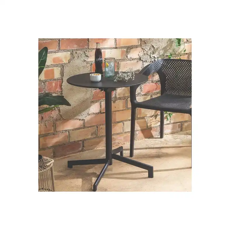 Tavolo da bar rotondo Ø60 cm pieghevole Grigio Scuro - Vega Beste Prijs