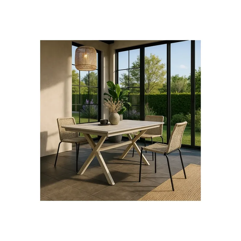Dagaanbieding Tavolo allungabile in legno 180/240x90 cm di Acacia Bianco Bali