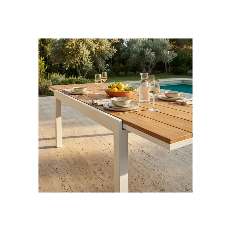 Tavolo da pranzo allungabile 160/240x95 - Bianco Cayman Rechtstreeks Van De Fabrikant