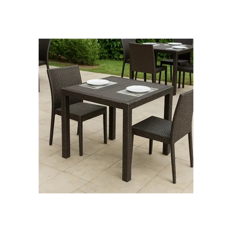 Tavolo 80x80cm con foro ombrellone Marrone - Dallas Exclusieve Aanbieding