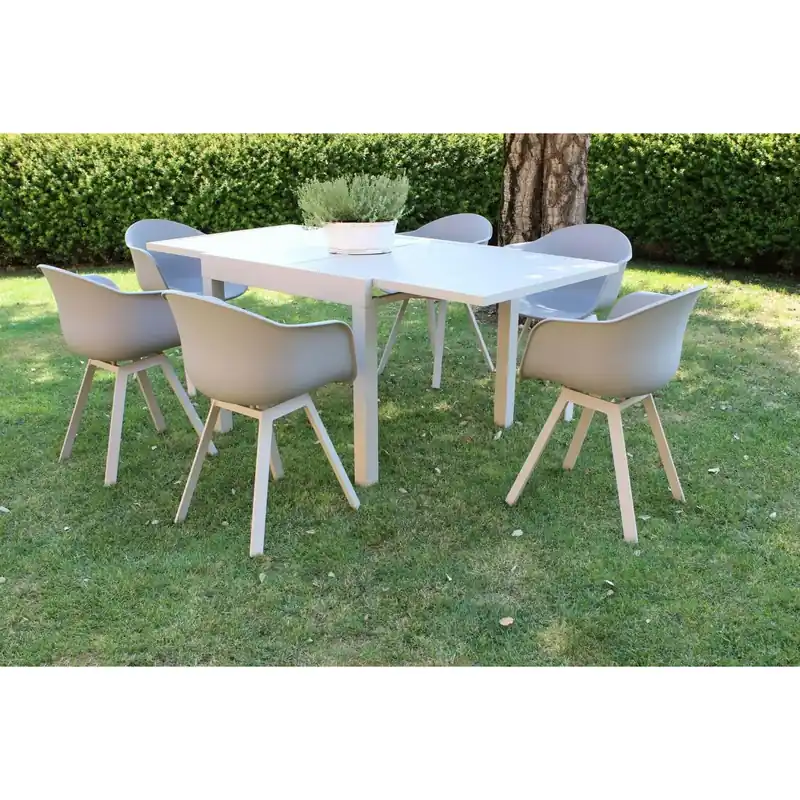 Laatste Versie Tavolo da esterno allungabile 90/180x90 - Tortora Hawaii