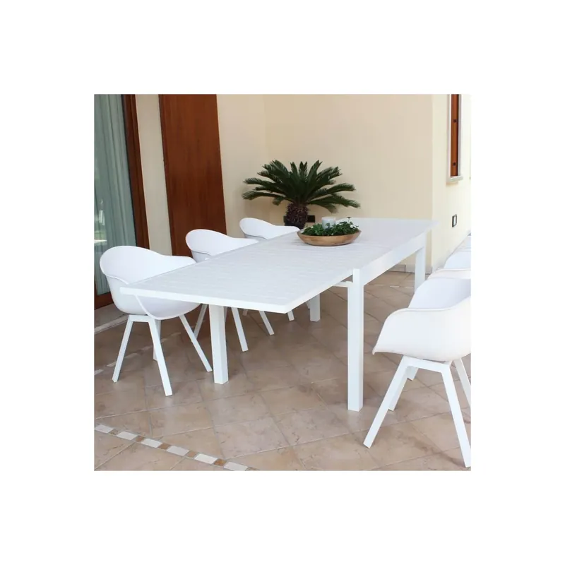 Op = Op Tavolo da esterno allungabile 135/270x90 - Bianco Hawaii