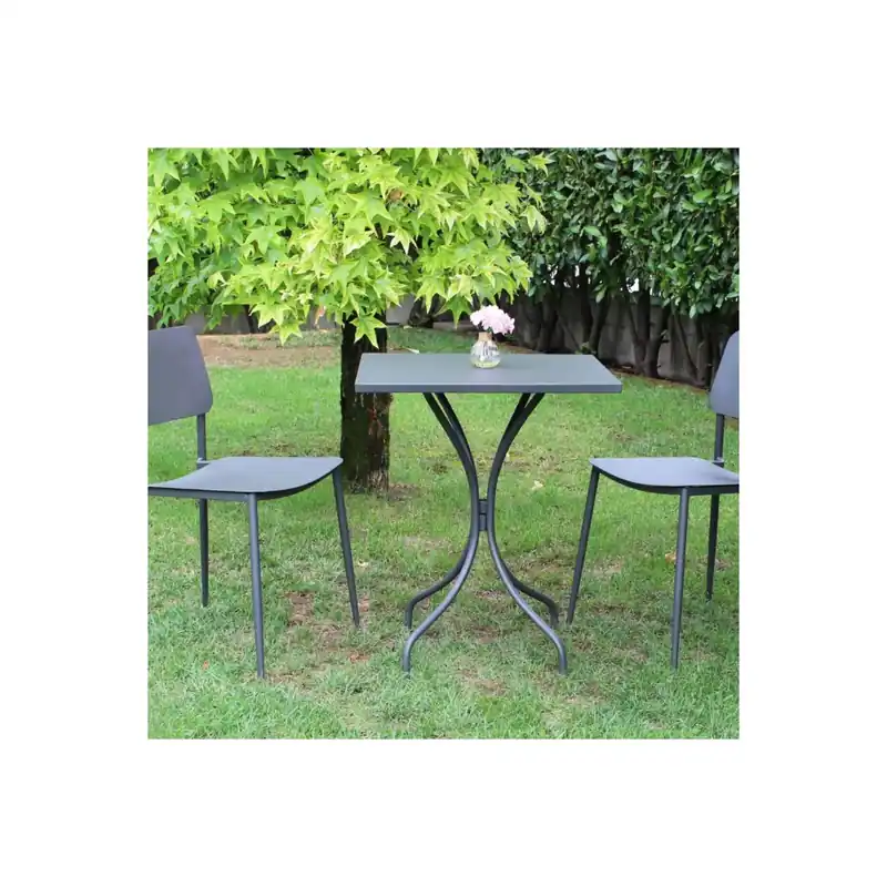 Tavolo da giardino 60x60 cm in metallo - Bristol Grigio scuro Flitsaanbieding