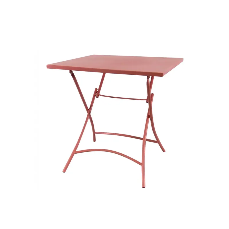 Tavolo da giardino pieghevole 70x70 cm in metallo - Rosso Bristol Direct Beschikbaar