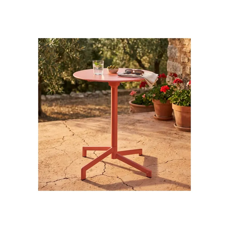 Korting Tavolo da bar rotondo Ø60 cm pieghevole Rosso Corallo - Vega