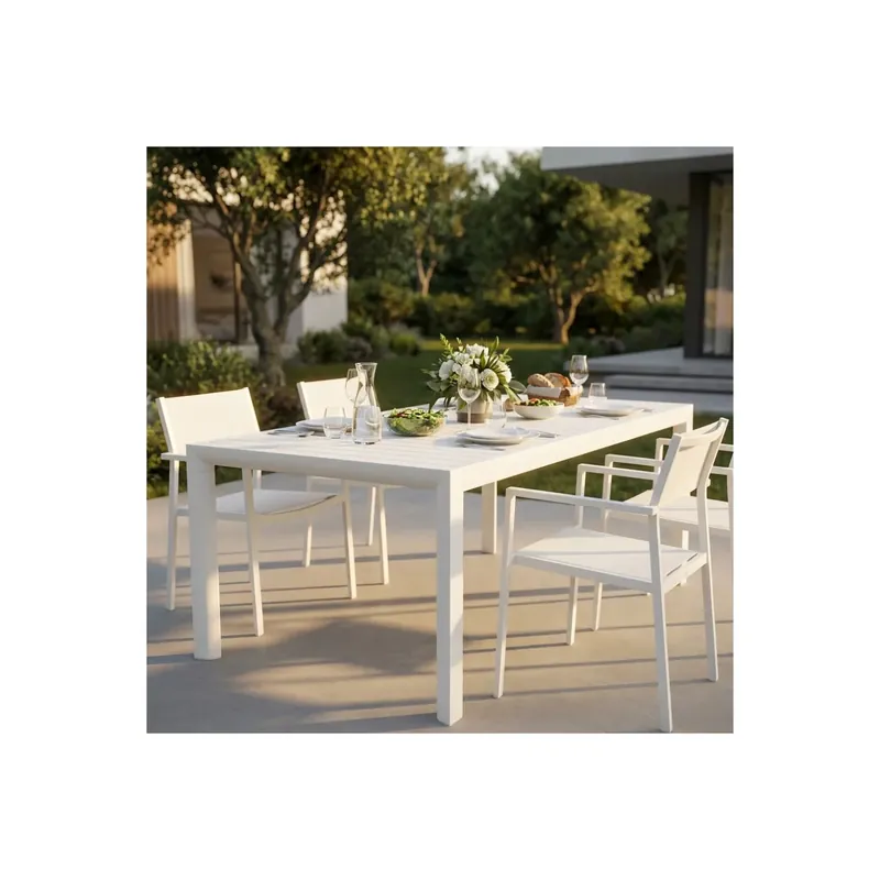 Voordeelprijs Tavolo allungabile in alluminio da esterno 135/180x70 - Bianco Houston