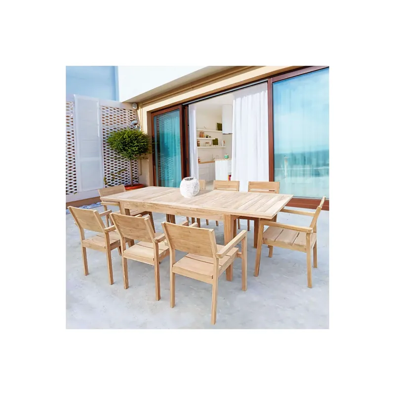 Tavolo da esterno allungabile in legno Teak 150/210x90 - Ribot Lage Prijs