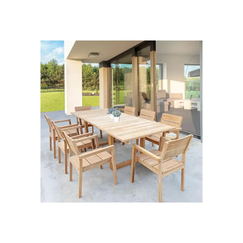 Superprijs Tavolo da esterno allungabile in legno 180/260x100 - Marrone Parker
