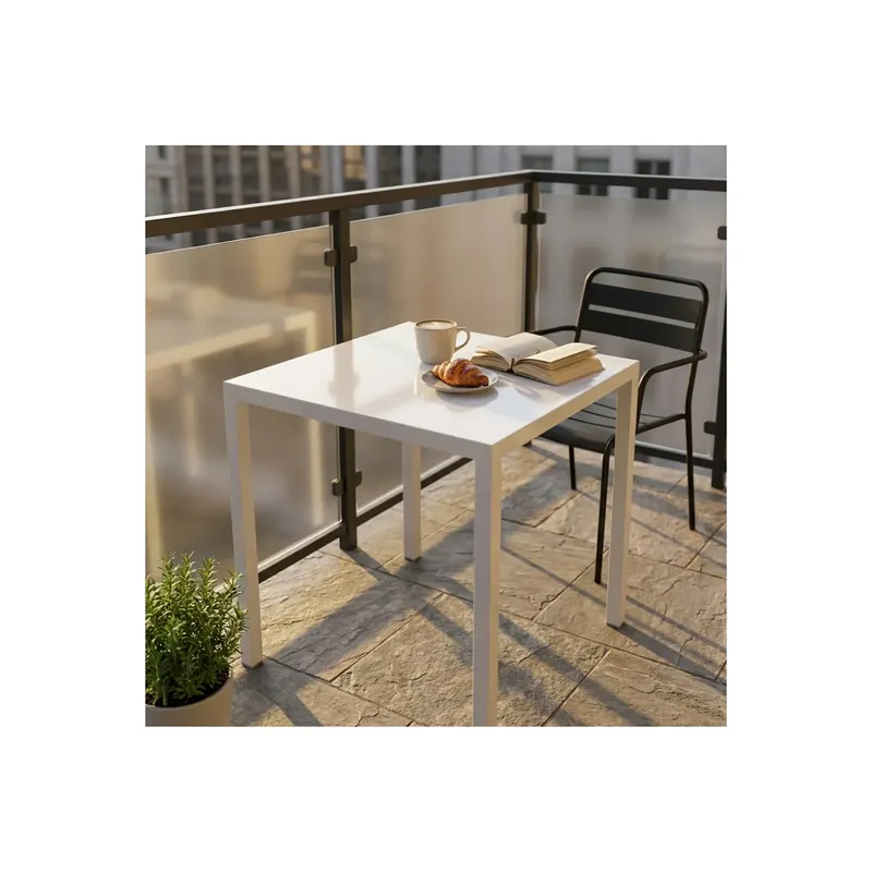 Aanbieding Tavolo 70x70cm autolivellante in metallo - Bianco 1892