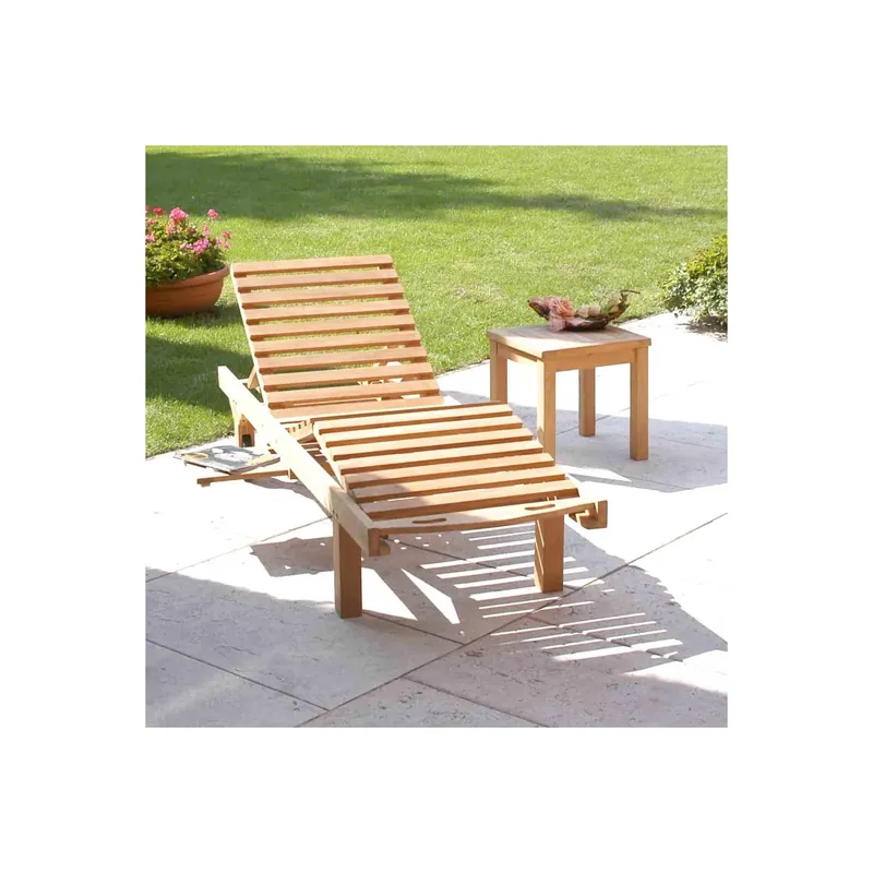 Direct Verzonden Lettino prendisole 208x65 cm in legno con ruote - LIDIA