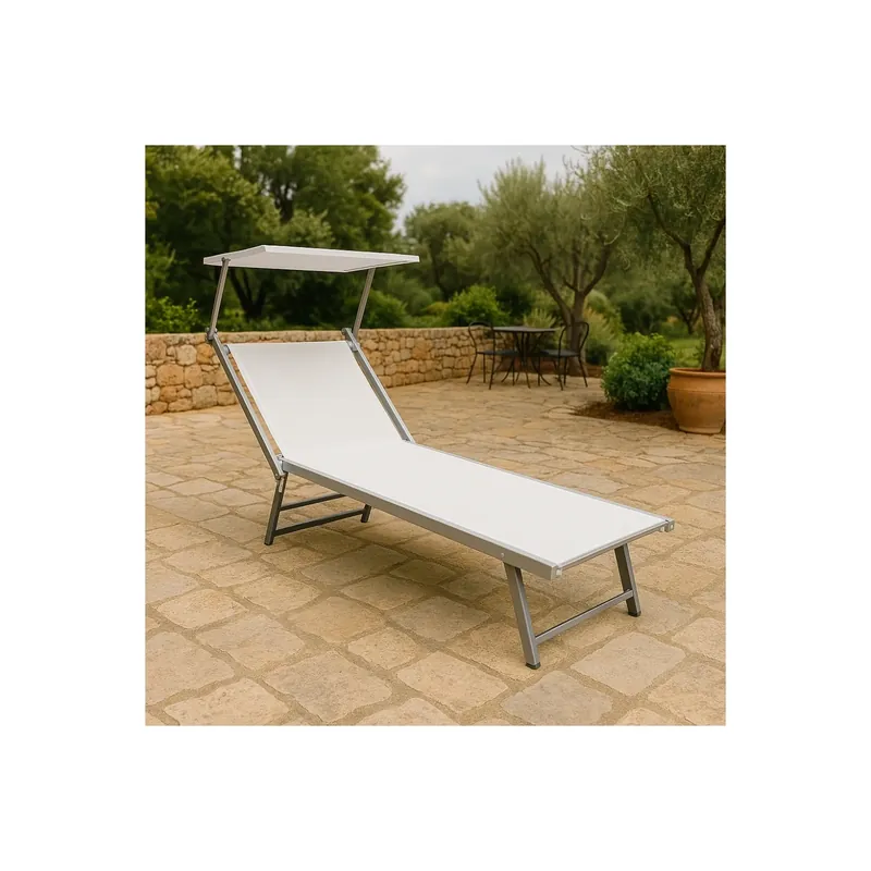 Koop Vandaag Lettino prendisole 181x61 cm Bianco Alluminio - BARI