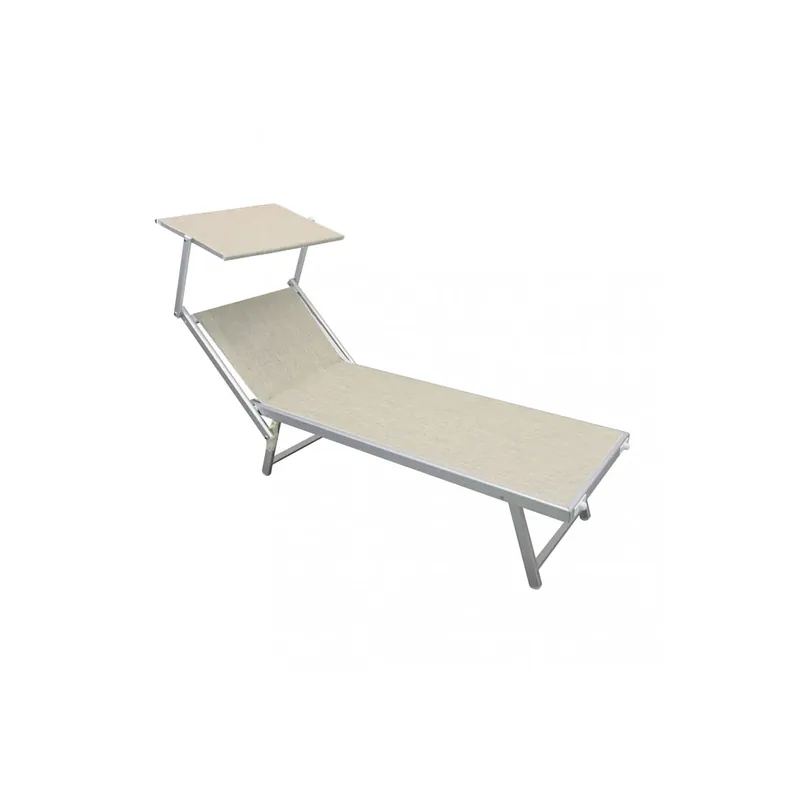 Lettino prendisole Beige Alluminio JESOLO Uitverkoop
