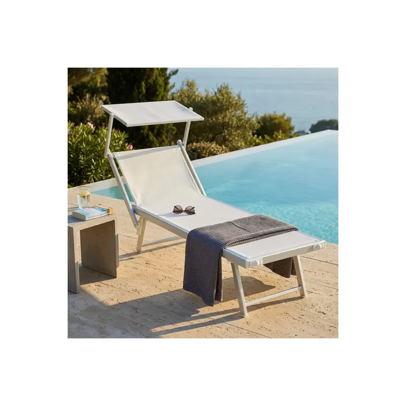 Premium Lettino prendisole Bianco Alluminio JESOLO