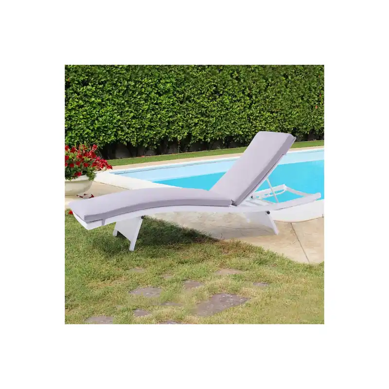Merkproduct Lettino prendisole Bianco Wicker HONOLULU C/CUSCINO