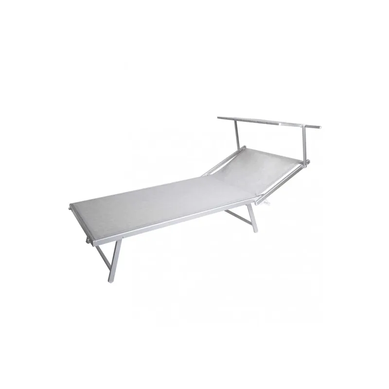 Lettino prendisole 213x85 cm XXL Grigio Alluminio - CEFALU Beste Prijs