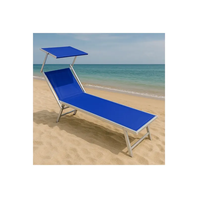 Express Levering Lettino prendisole 213x85 cm XXL Blu Alluminio - CEFALU