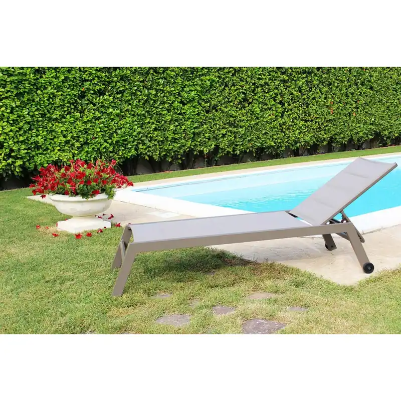 Shop Nu Lettino prendisole Taupe Alluminio FORMENTERA Impilabile