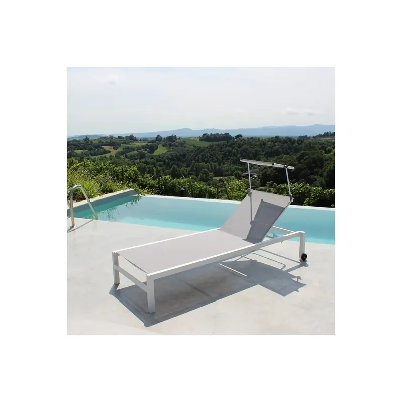 Lettino prendisole Bianco Alluminio MADISON Goedkoop