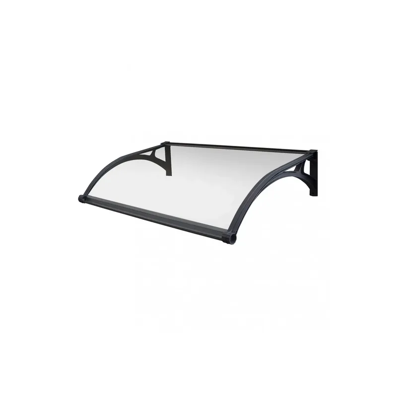Pensilina 150x100 cm con led copertura Trasparente struttura Grigio Koopje