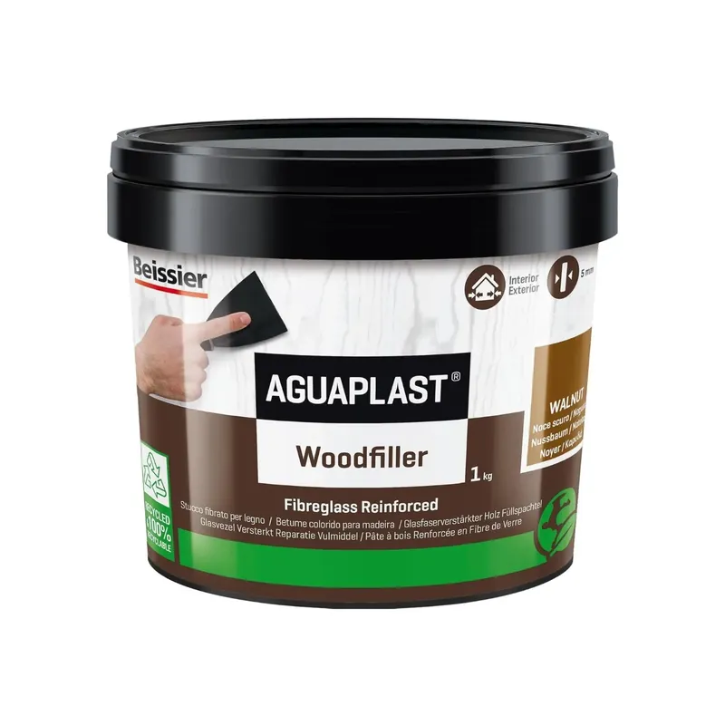 Stucco pronto per legno Woodlite Aguaplast Noce scuro 1 Kg Bestel Nu