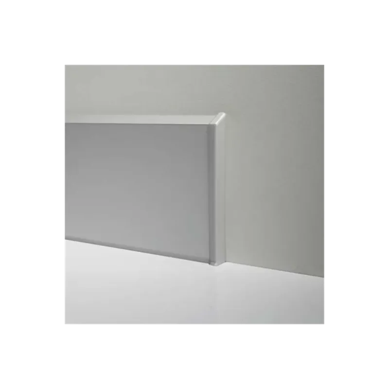 Weekendaanbieding Terminale DX/SX in PVC argento per battiscopa Metal Line 95