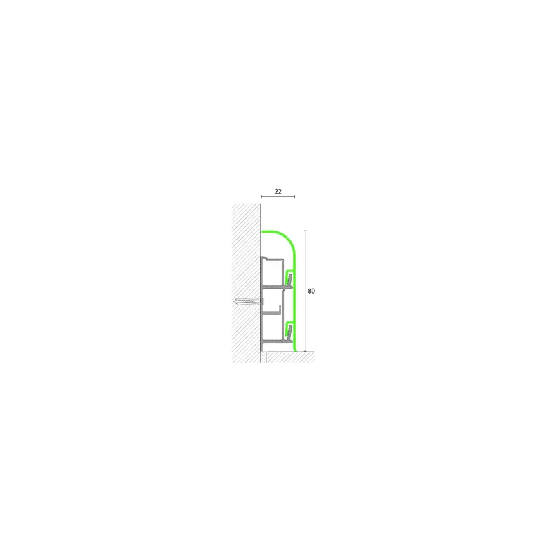 Passacavi in PVC per Battiscopa Metal line 97/8 - Profilpas Korting