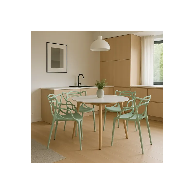 Hete Deal Sedia con braccioli in polipropilene moderna verde - Lily