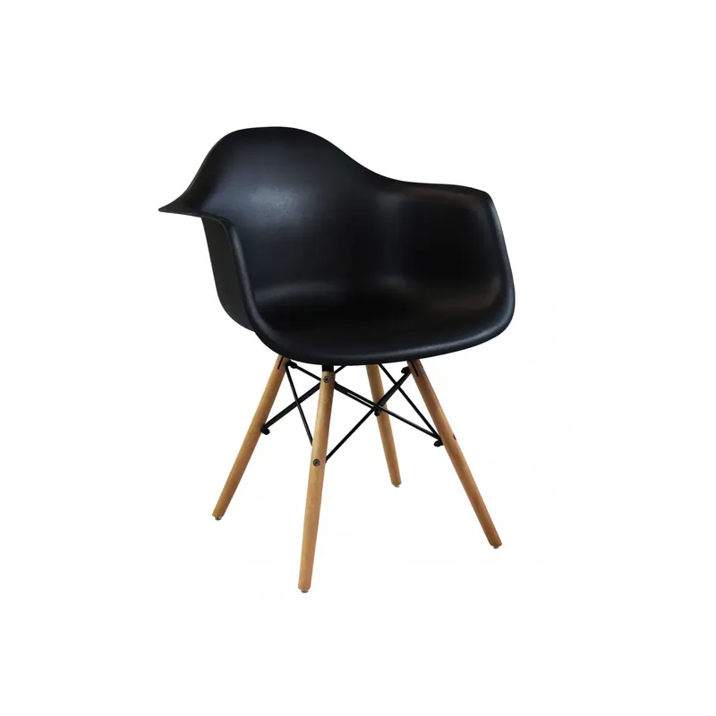 Uitverkoop Sedia a poltroncina moderna con gambe in legno nera - Moritz