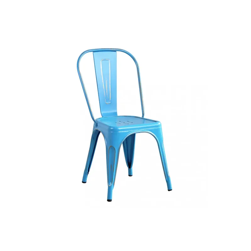 Sedia in metallo azzurro antico stile industrial - Lola Koop Online