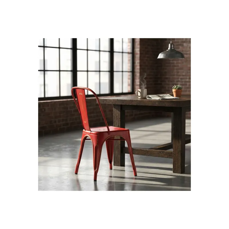 Rechtstreeks Van De Fabrikant Sedia in metallo rosso antico stile industrial - Lola