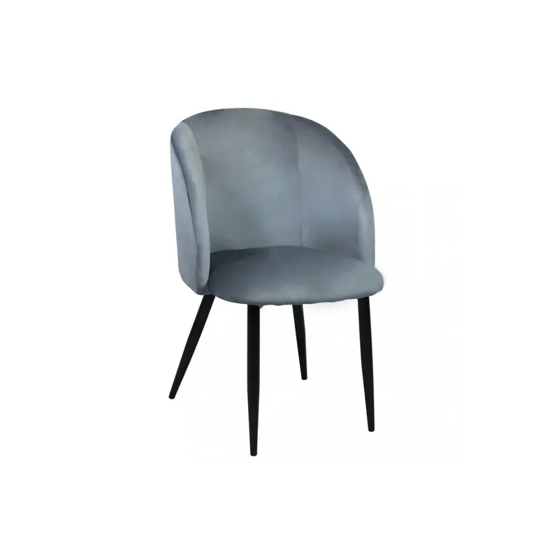 Lage Kosten Sedia modello poltrona in velluto moderna grigia - Yasmina