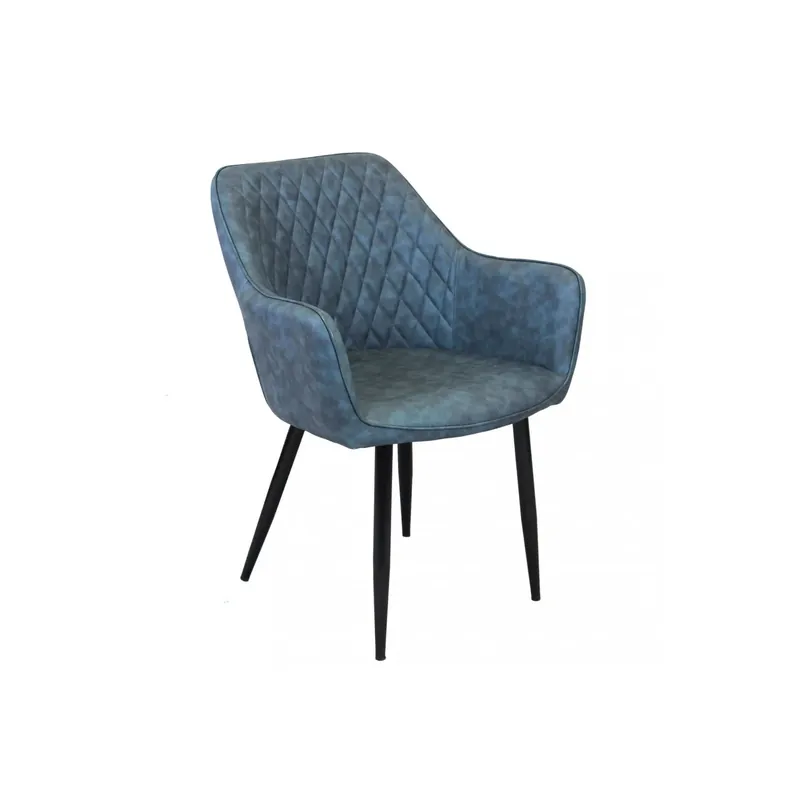 Premium Sedia in ecopelle a poltroncina con braccioli blu - Sindy