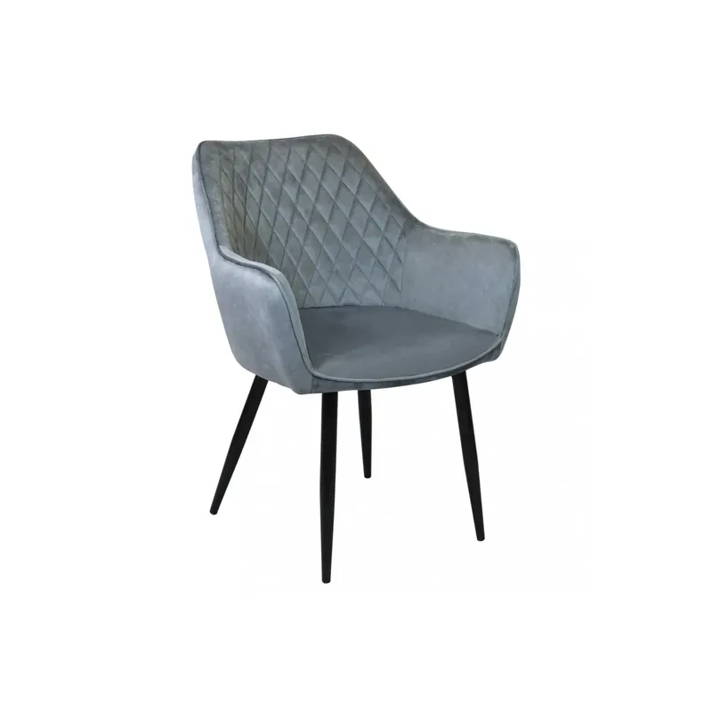 Gratis Retour Sedia in velluto a poltroncina con braccioli grigia - Candy