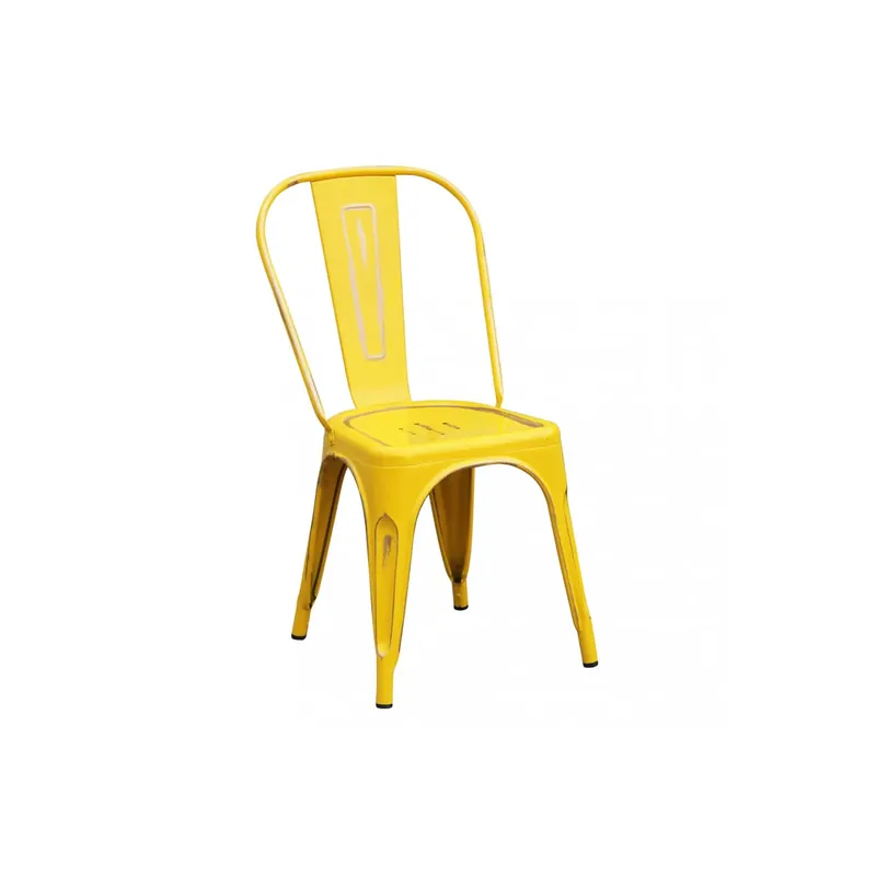 Sedia in metallo giallo antico stile industrial - Lola Actieprijs
