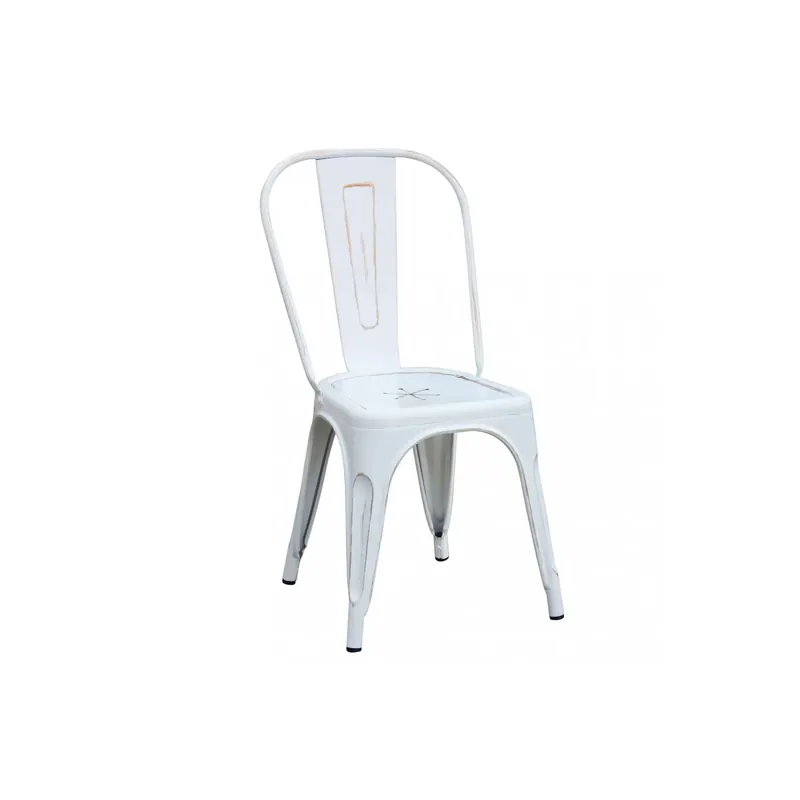 Sedia in metallo bianco antico stile industrial - Lola Superprijs